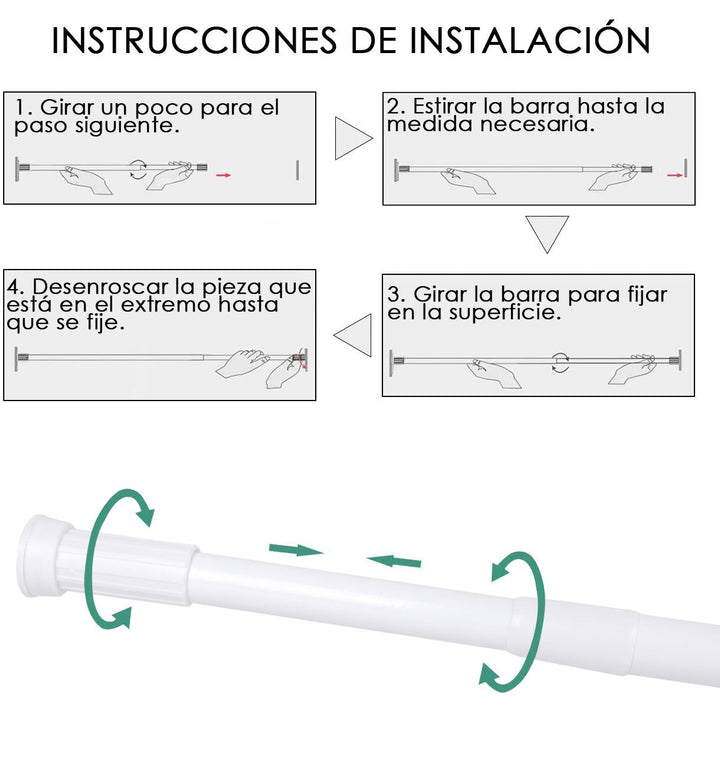 Barra Extensible Cortina Armario Ducha