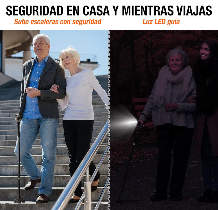 Bastón Cuatro Puntas Plegable