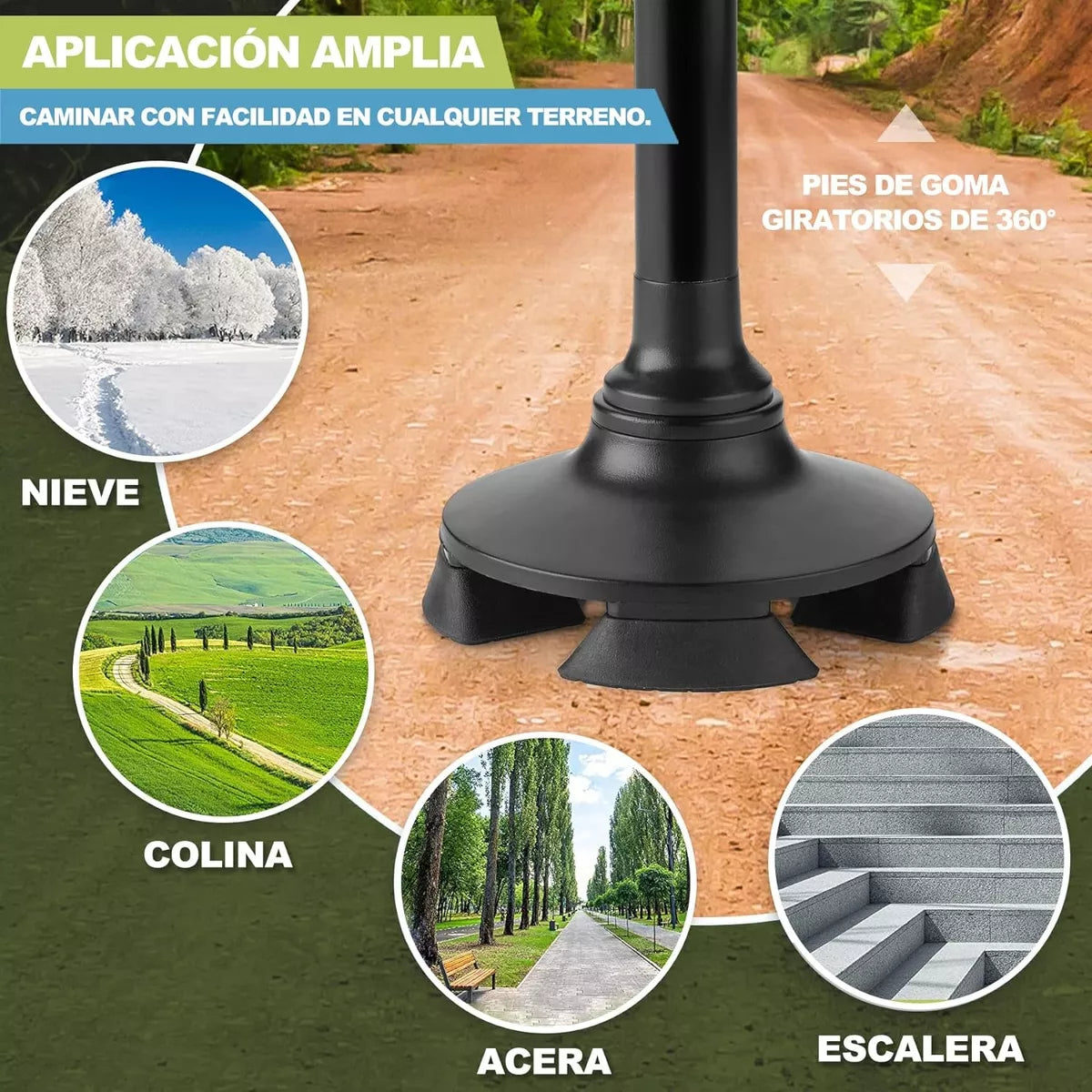 Bastón Cuatro Puntas Plegable