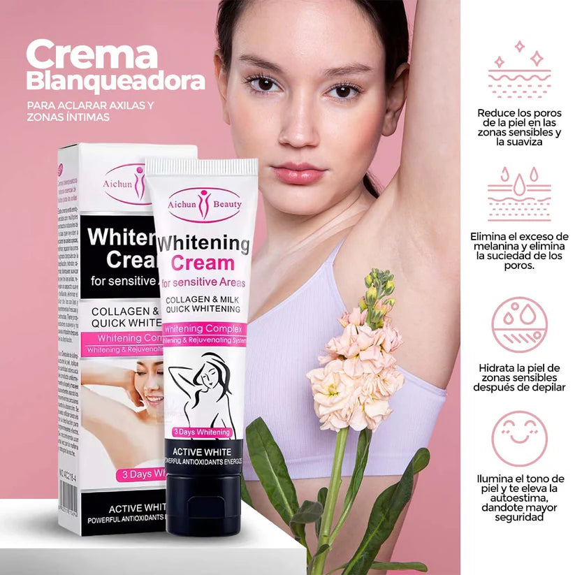 PAGA 1 Y LLEVA 2 - Crema Colágeno Blanqueadora Aclarante (Axilas Codos Entrepierna)