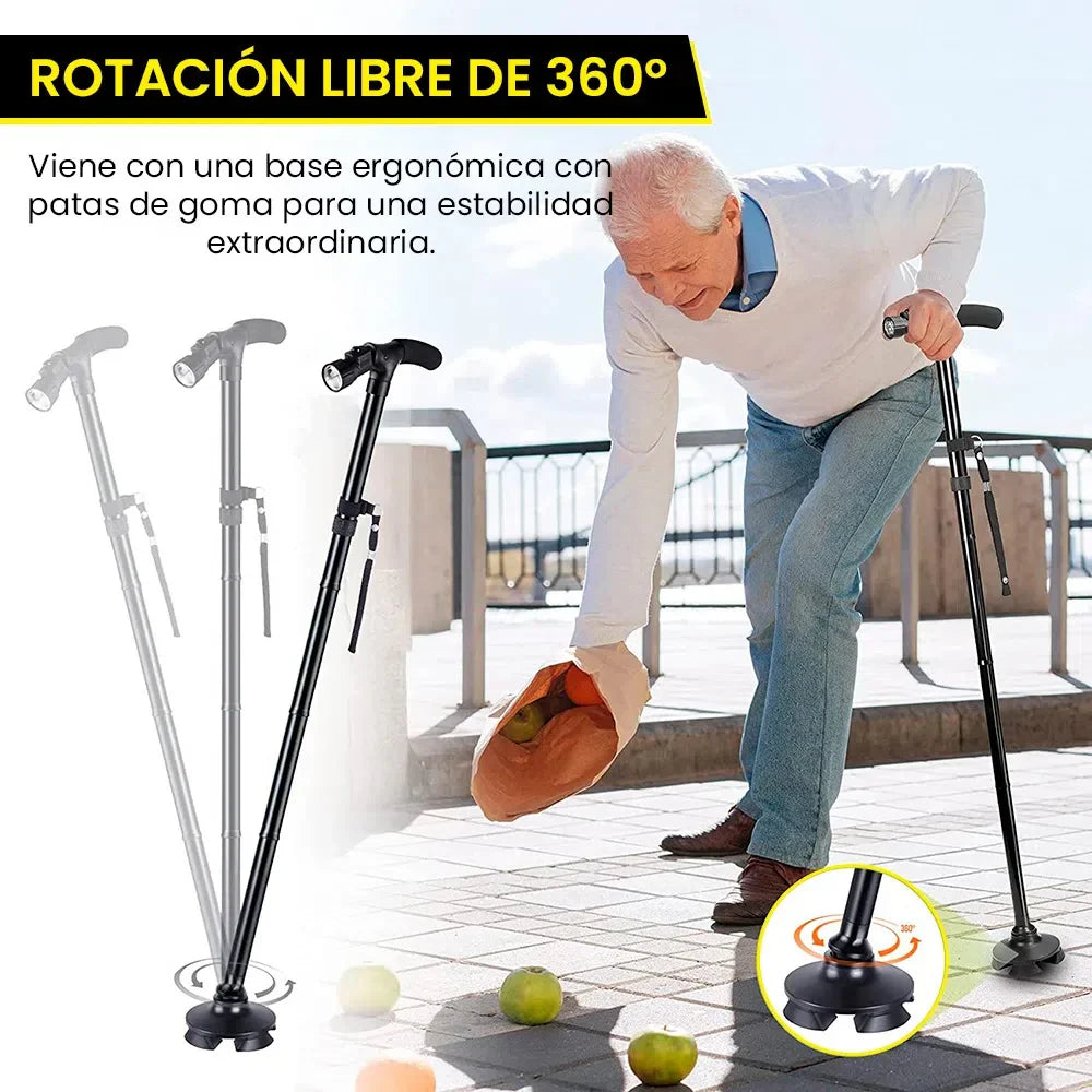 Bastón Cuatro Puntas Plegable