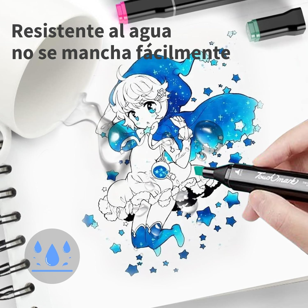 SET PROFESIONAL MARCADORES DOBLE PUNTA 60 PIEZAS